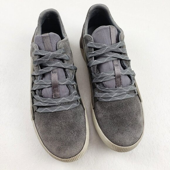 Sorel Out n About Waterproof Sneaker Womens 9 Gray Suede Lace Up Comfort Shoe - Picture 1 of 12